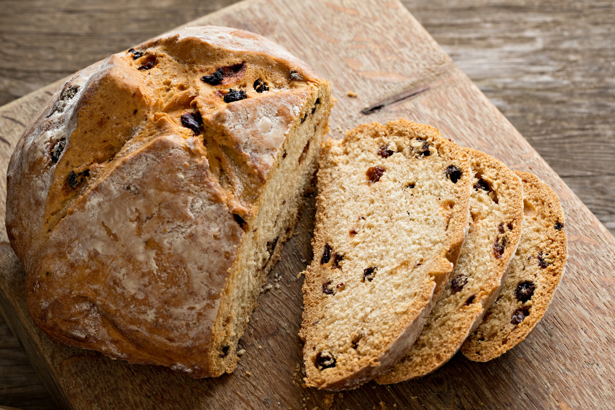 Sliced brown bread with spreads