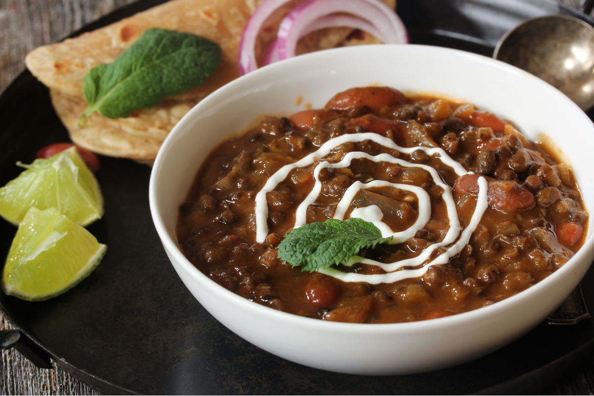 15 bean soup simmering on stove