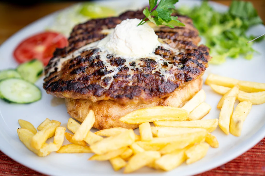 Hamburger Mushroom Bake - Served on a plate