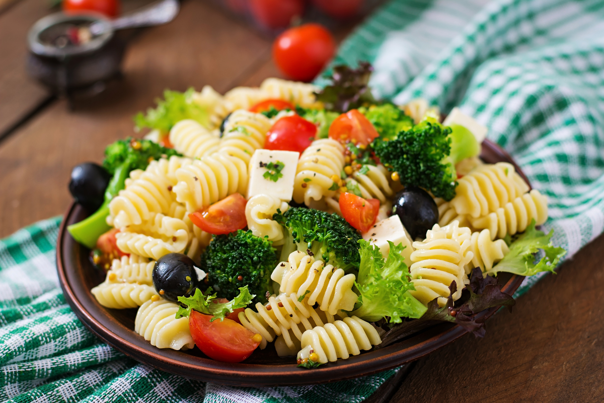 Vegetarian broccoli cauliflower salad