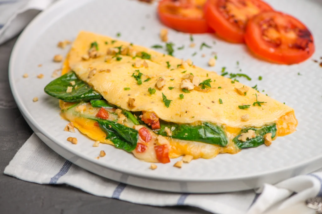 Cooking Egg White Omelet in a Skillet